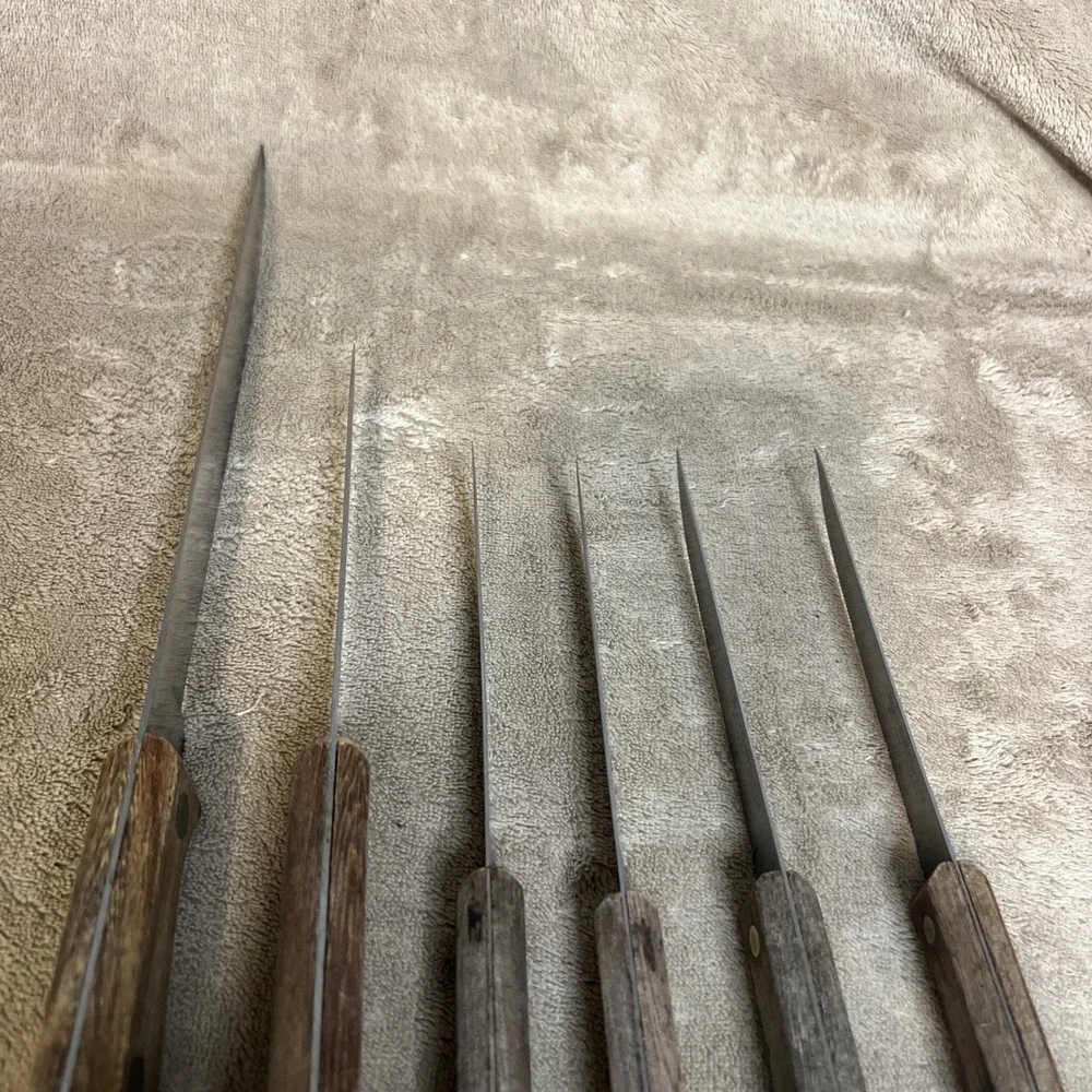 Six‎ Regent Sheffield INOX-Stainless-ROSTFRET Kitchen Knives Wooden Handles
